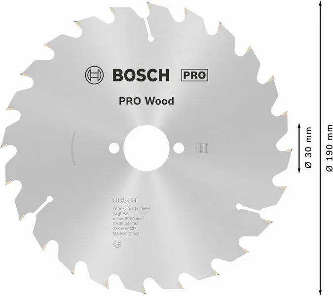 PRO Wood list kružne testere 190×2×30 mm, T24 2608641185