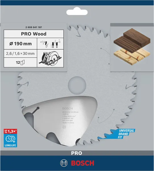 PRO Wood list kružne testere 190×2,6×30 mm, T12 2608641187
