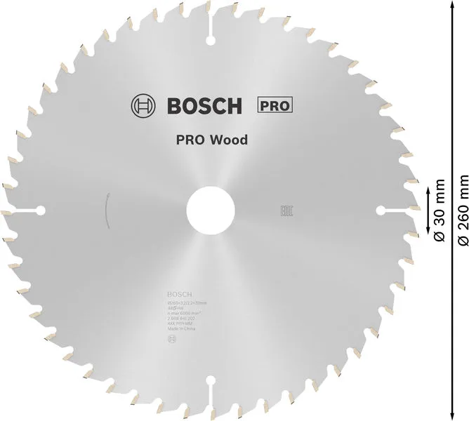 PRO Wood list kružne testere 260×3,2×30 mm, T48 2608641202