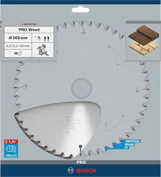 PRO Wood list kružne testere 260×3,2×30 mm, T48 2608641202