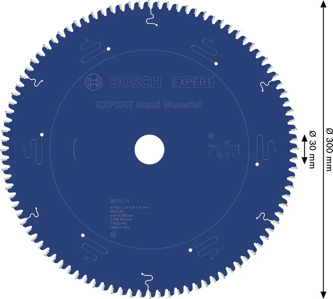 EXPERT Multi Material list kružne testere 300×1,8×30 mm, T96 2608642495