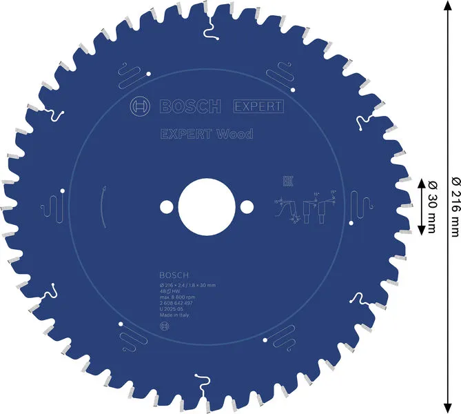 EXPERT Wood list kružne testere 216×2,4/1,8×30 mm, T48 2608642497