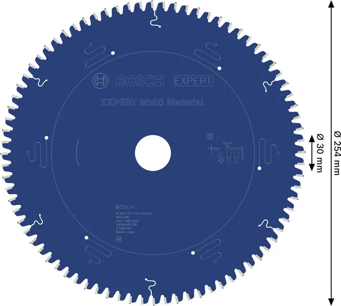 EXPERT Multi Material list kružne testere 254×1,8×30 mm, T80 2608642528
