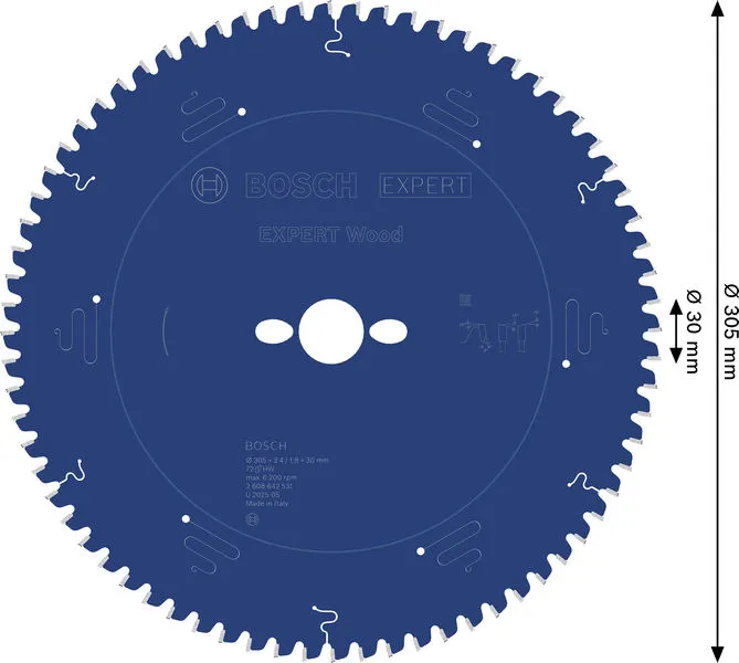 EXPERT Wood list kružne testere 305×2,4/1,8×30 mm, T72 2608642531