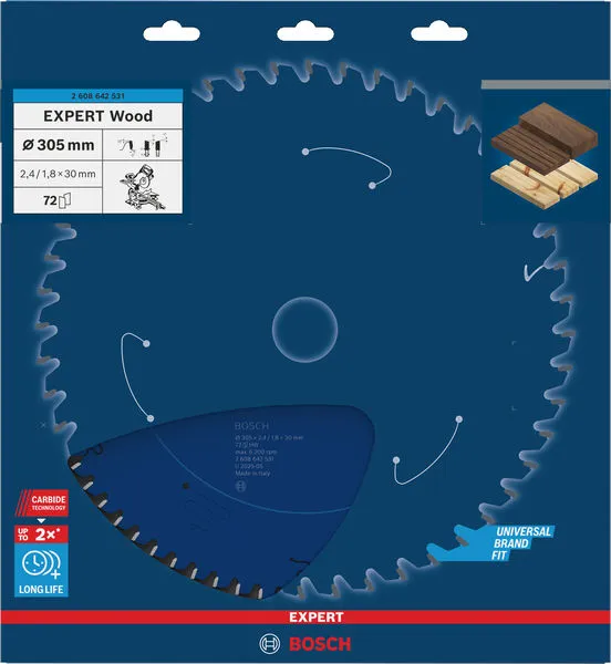 EXPERT Wood list kružne testere 305×2,4/1,8×30 mm, T72 2608642531