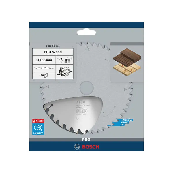PRO Wood list kružne testere 165×1,7×20 mm, T36 2608642602