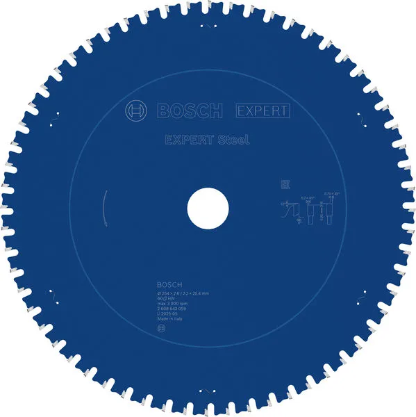 Bosch EXPERT Steel list kružne testere 254×2,6/2,2×25,4 mm, T60 2608643059