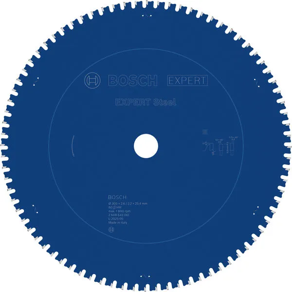 Bosch EXPERT Steel list kružne testere 305×2,6/2,2×25,4 mm, T80 2608643061