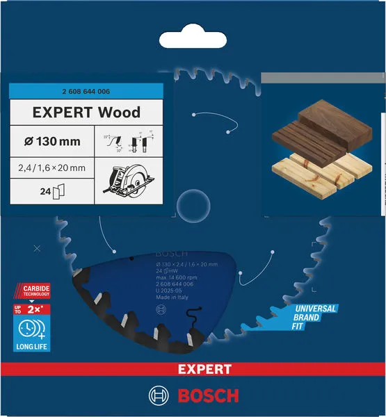 EXPERT Wood list kružne testere, 130×2,4/1,6×20 mm, T24 2608644006