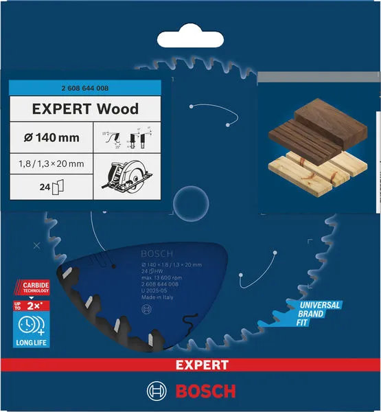 EXPERT Wood list kružne testere 140×1,8/1,3×20 mm, T24 2608644008