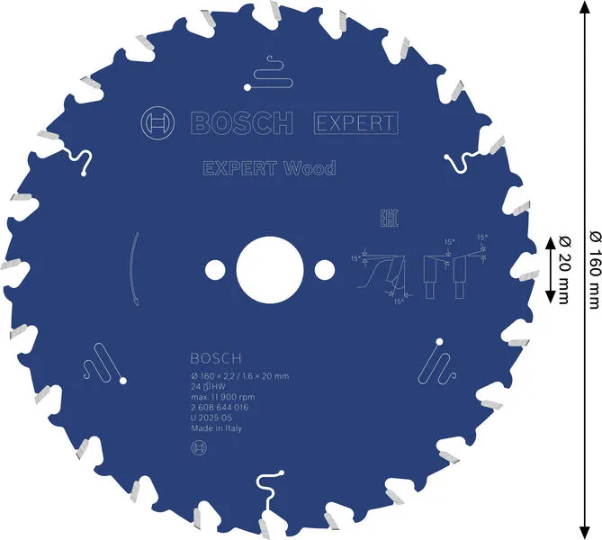 EXPERT Wood list kružne testere 160×2,2/1,6×20 mm, T24 2608644016
