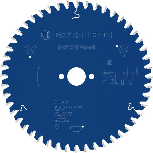 Bosch EXPERT Wood list kružne testere 165×2,6/1,6×20 mm, T48 2608644024