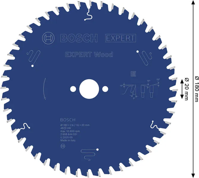 EXPERT Wood list kružne testere 180×2,6/1,6×20 mm, T48 2608644031