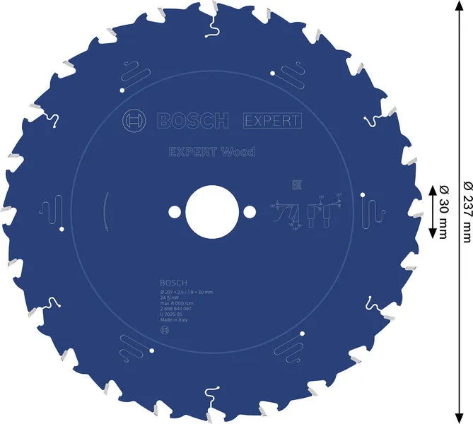 EXPERT Wood list kružne testere 237×2,5/1,8×30 mm, T24 2608644067
