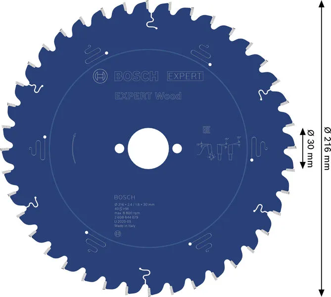 EXPERT Wood list kružne testere 216×2,4/1,8×30 mm, T40 2608644079