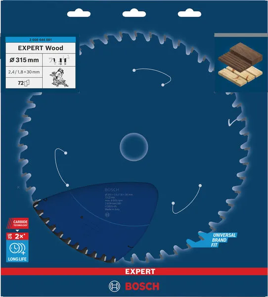 EXPERT Wood list kružne testere 315×2,4/1,8×30 mm, T72 2608644081