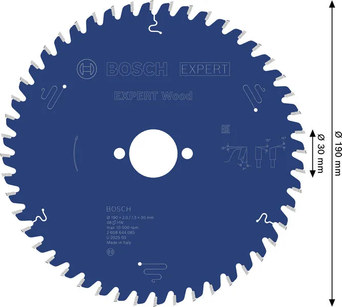 EXPERT Wood list kružne testere 190×2/1,3×30 mm, T48 2608644085