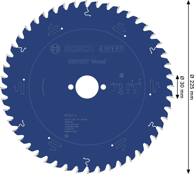 EXPERT Wood list kružne testere 225×2,6/1,6×30 mm, T48 2608644090