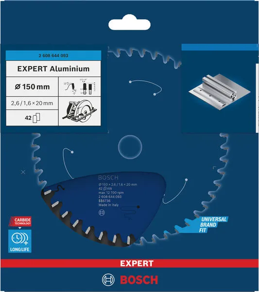 EXPERT Aluminium list kružne testere 150×2,6/1,6×20 mm, T42 2608644093