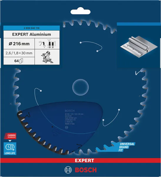 EXPERT Aluminium list kružne testere 216×2,6/1,8×30 mm, T64 2608644110