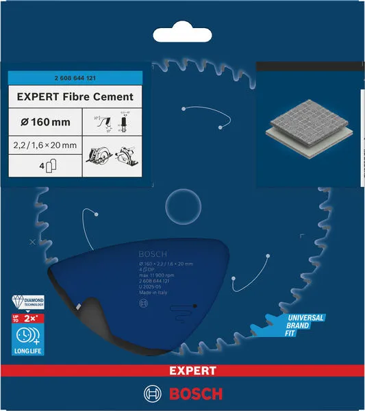 EXPERT Fibre Cement list kružne testere 160×2,2/1,6×20 mm, T4 2608644121