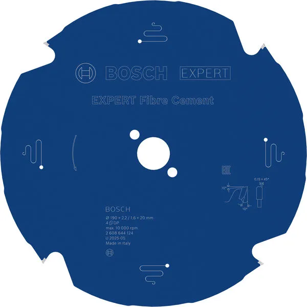 Bosch EXPERT Fibre Cement list kružne testere, 190×2,2/1,6×20 mm, T4 2608644124