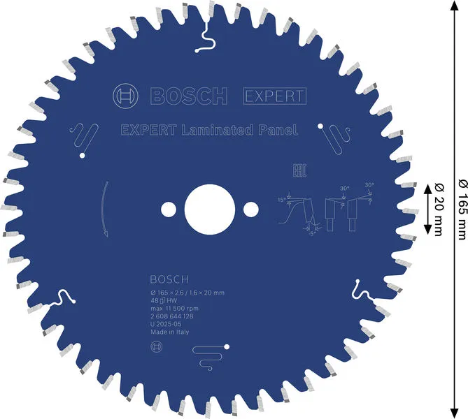 EXPERT Laminated Panel list kružne testere 165×2,6/1,6×20 mm, T48 2608644128