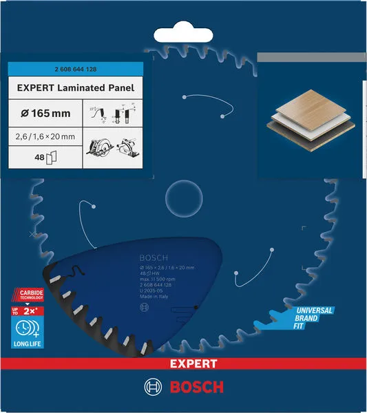 EXPERT Laminated Panel list kružne testere 165×2,6/1,6×20 mm, T48 2608644128