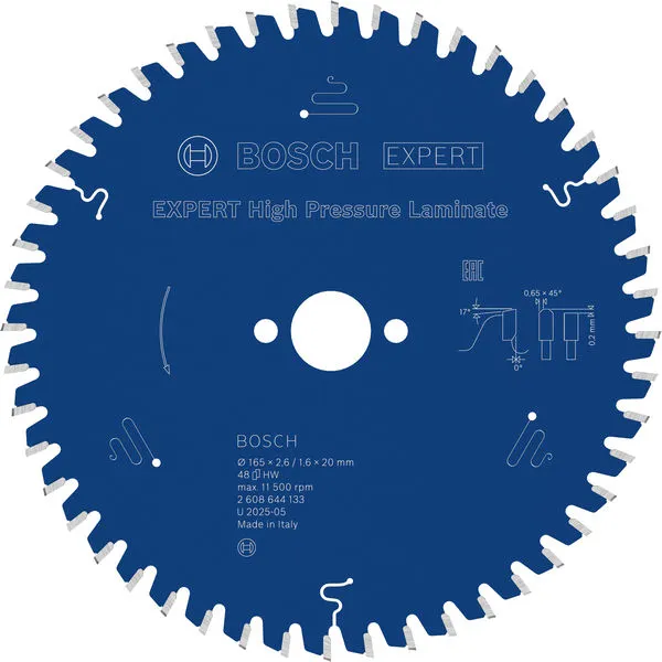 Bosch EXPERT High Pressure Laminate list kružne testere 165×2,6/1,6×20 mm, T48 2608644133