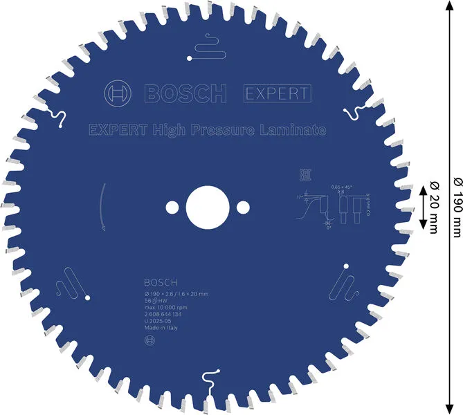 EXPERT High Pressure Laminate list kružne testere, 190×2,6/1,6×20 mm, T56 2608644134
