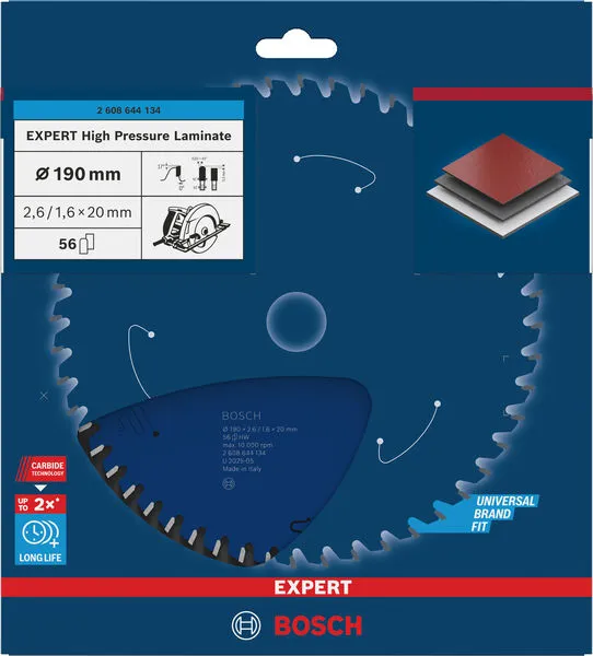 EXPERT High Pressure Laminate list kružne testere, 190×2,6/1,6×20 mm, T56 2608644134
