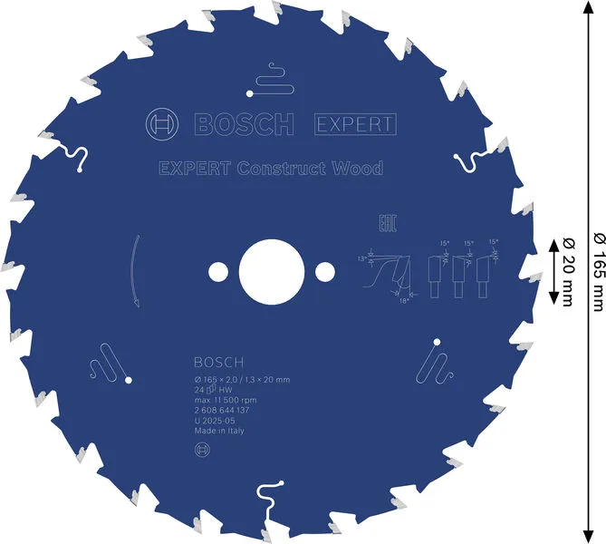 EXPERT Construct Wood list kružne testere 165×2/1,3×20 mm, T24 2608644137