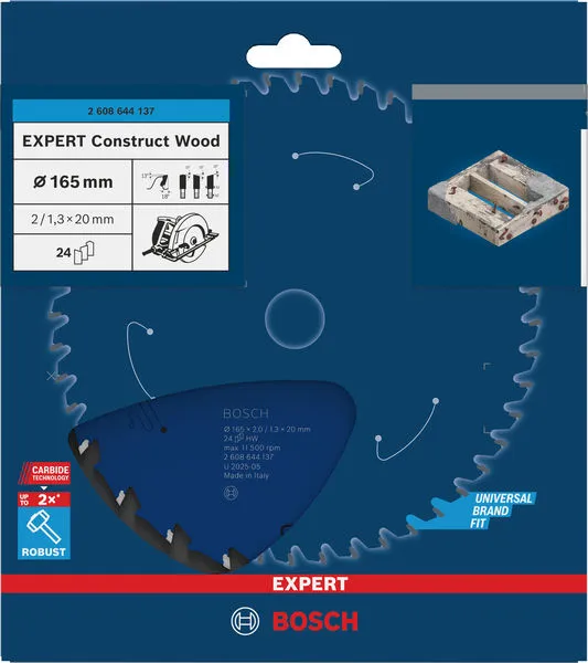 EXPERT Construct Wood list kružne testere 165×2/1,3×20 mm, T24 2608644137