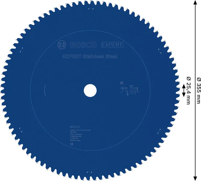 EXPERT Stainless Steel list kružne testere 355×2,5/2,2×25,4 mm, T90 2608644282