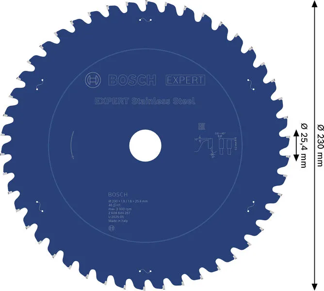 EXPERT Stainless Steel list kružne testere 230×1,9/1,6×25,4 mm, T46 2608644287