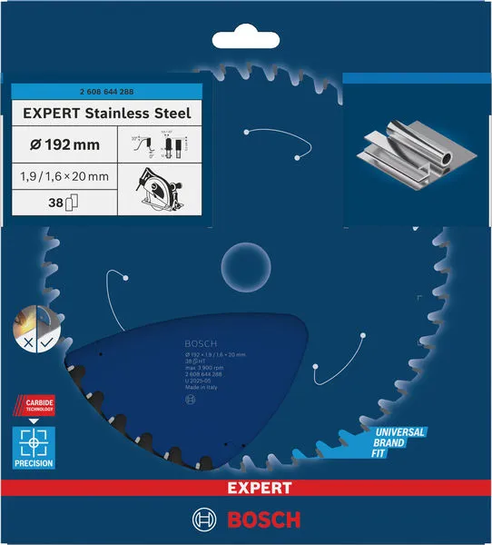 EXPERT Stainless Steel list kružne testere, 192×1,9/1,6×20 mm, T38 2608644288