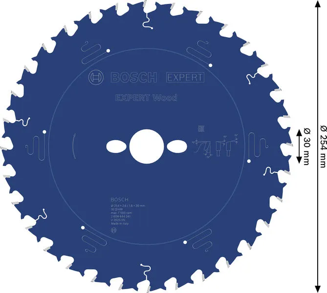 EXPERT Wood list kružne testere 254×2,6/1,8×30 mm, T32 2608644341