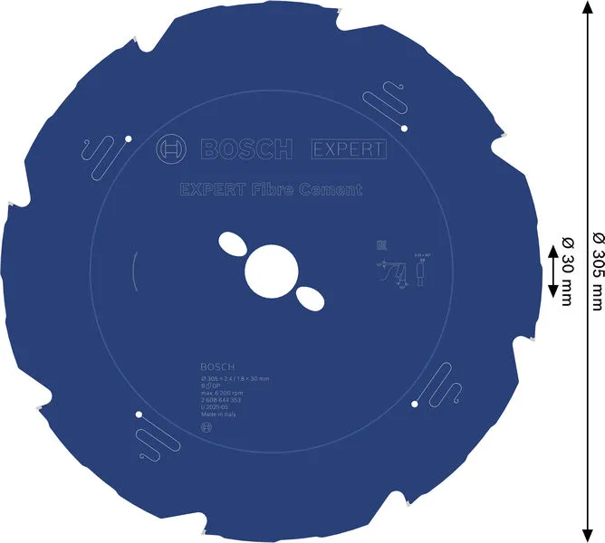 EXPERT Fibre Cement list kružne testere 305×2,4/1,8×30 mm, T8 2608644353