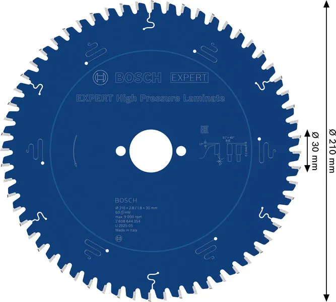 EXPERT High Pressure Laminate list kružne testere 210×2,8/1,8×30 mm, T60 2608644354