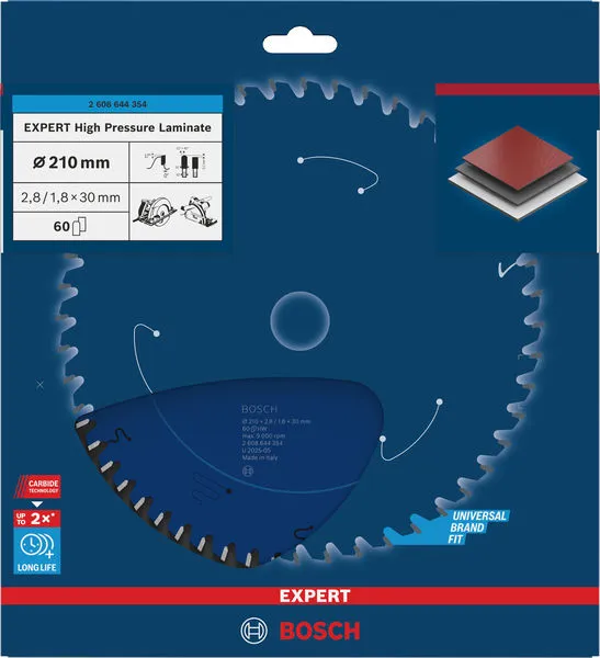 EXPERT High Pressure Laminate list kružne testere 210×2,8/1,8×30 mm, T60 2608644354