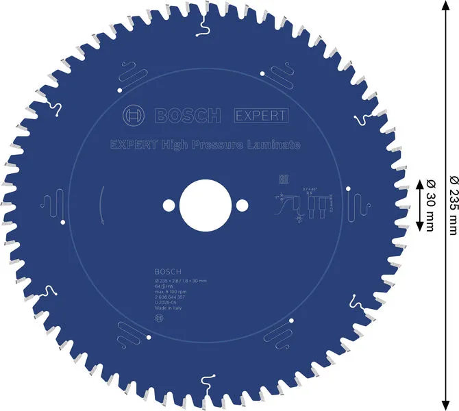 EXPERT High Pressure Laminate list kružne testere 235×2,8/1,8×30 mm, T64 2608644357
