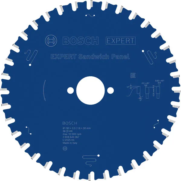 Bosch EXPERT Sandwich Panel list kružne testere 190×2/1,6×30 mm, T36 2608644367