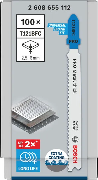 PRO Metal thick T121BFC list ubodne testere, 92 mm, 100 kom. 2608655112