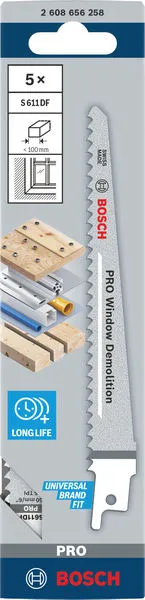 PRO Window Demolition S611DF list testere 1,25×19×150 mm, 5 kom 2608656258