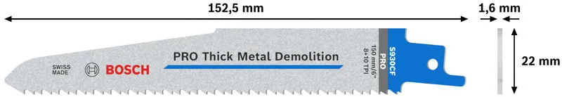 PRO Thick Metal Demolition S930CF list testere 1,6×22×150 mm, 5 kom 2608657527