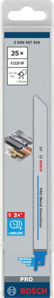PRO Metal Demolition S1125VF list testere 1,25×19×225 mm, 25 kom 2608657556