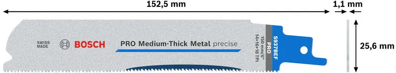 PRO Medium-Thick Metal precise S937BEF list testere, 1,1×25×150 mm, 5 kom. 2608658991