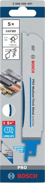PRO Medium-Thick Metal precise S937BEF list testere, 1,1×25×150 mm, 5 kom. 2608658991