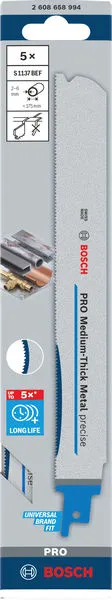 PRO Medium-Thick Metal precise S1137BEF list testere, 1,1×25×225 mm, 5 kom. 2608658994