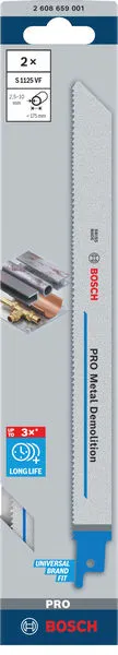 PRO Metal Demolition S1125VF list testere, 1,25×19×225 mm, 2 kom. 2608659001